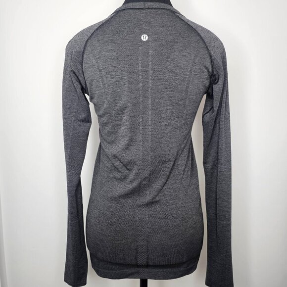Lululemon Swiftly Tech Long Sleeve Crew Heathered Dark Slate Size 8 Hip Length - Picture 5 of 16
